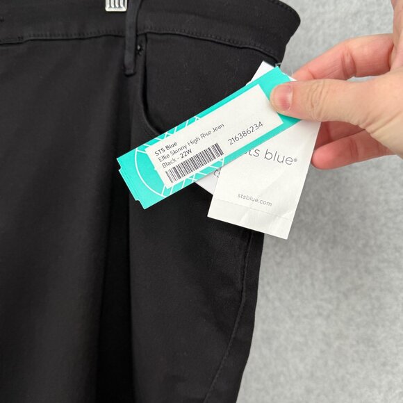 STS Blue Womens Ellie High Rise Skinny Jean Plus Size 22W Black Stretch NEW - Picture 5 of 14